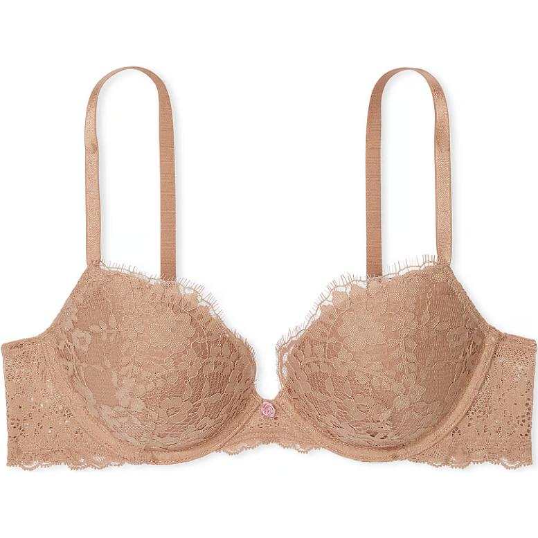 Victoria's Secret Fantasy Collection Dream Angels Lace Push Up Bra/Praline Bra Women's Praline