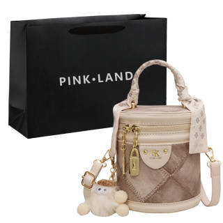 PINK·LAND Pu One Shoulder Handbag Women's White/Black/Blue