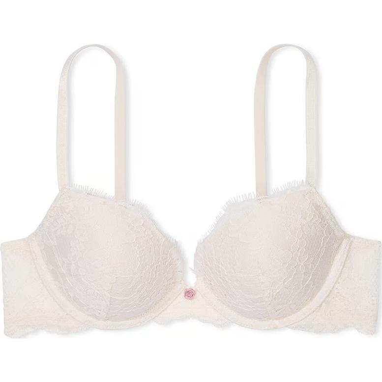 Victoria's Secret Fantasy Collection Dream Angels Lace Push Up Bra/Coconut White Bra Women's Coconut White