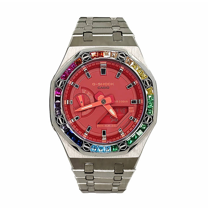 CASIO CASIO Men Liquid Crystal/Analog Dual Display Series 44mm Red Watch