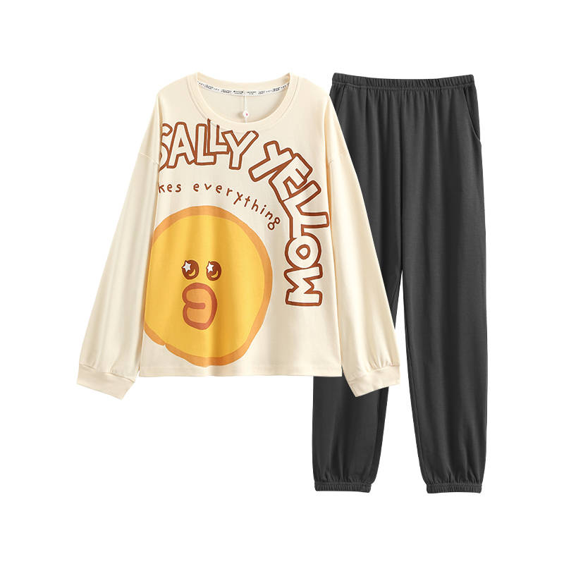 FENTENG x LINE FRIENDS Pajama Set Women's Beige Apricot