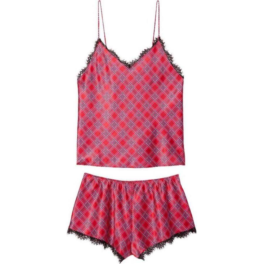Victoria's Secret SEXY KI Pajama Set Women's Red Plaid