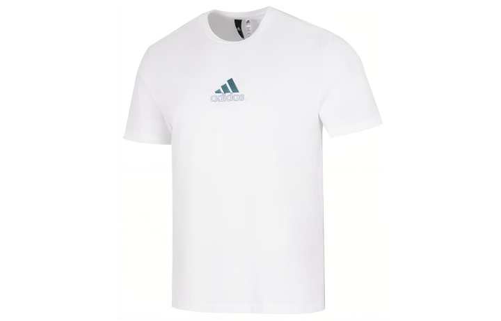 Adidas Adidas T Shirts Men's White Crew Neck Moderate Straight Fit