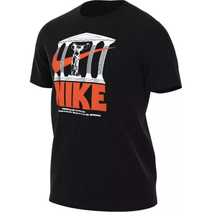 Nike Nike T Shirts Men's Black Crew Neck Moderate Straight Fit