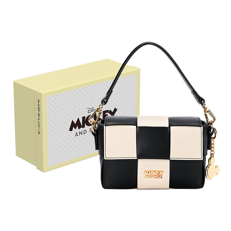 Disney Synthetic Leather One Shoulder Handbag Regular Women's Mickey Mouse Checkerboard