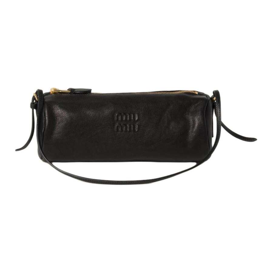 MIU MIU Nappa Leather Shoulder Bag, Crossbody Bag Women's Black