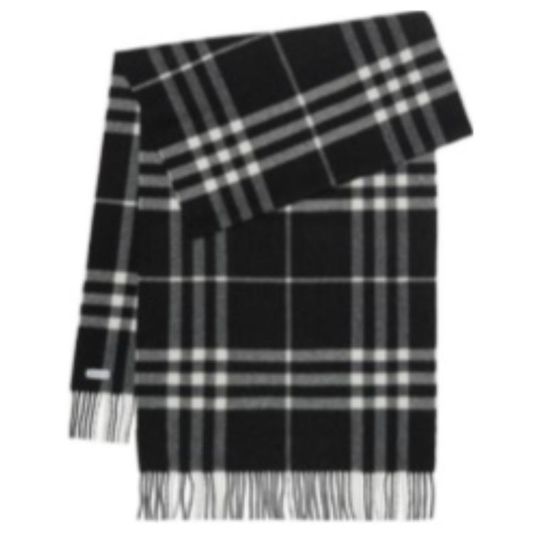 Burberry Check print Fringed Cashmere Scarf