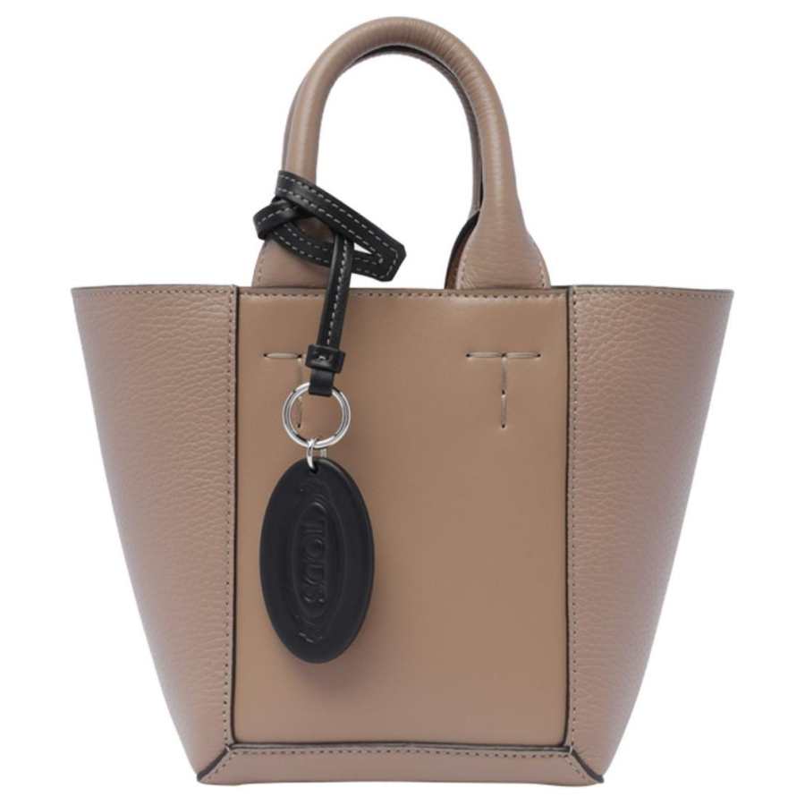 TOD'S Logo Pendent Panelled Tote Bag