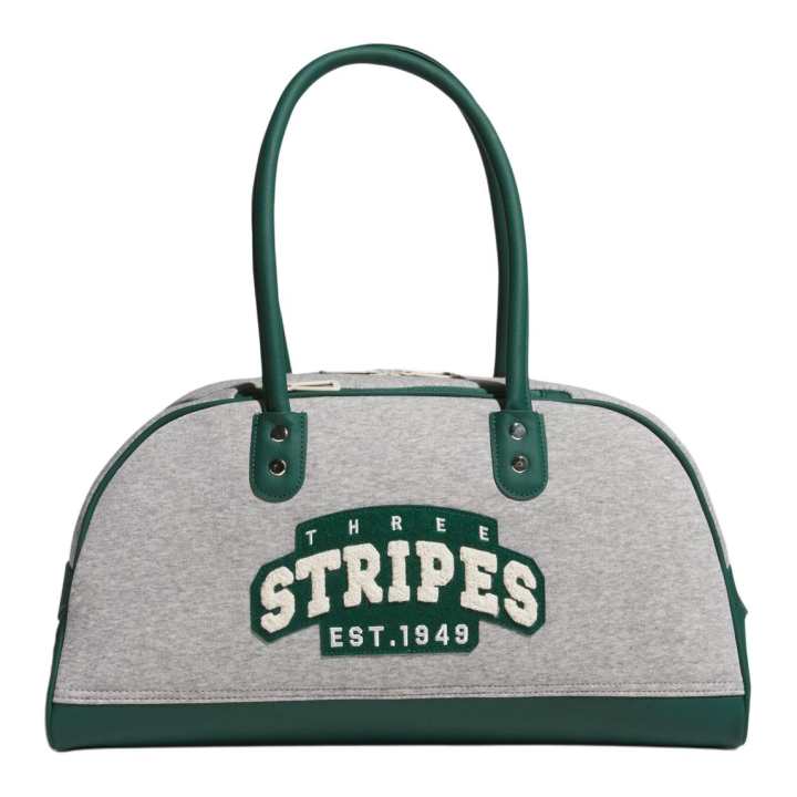 Adidas Adidas Cotton With Recycled Polyester Boston Bag Handbag Regular Unisex Medium Heather Gray & Green