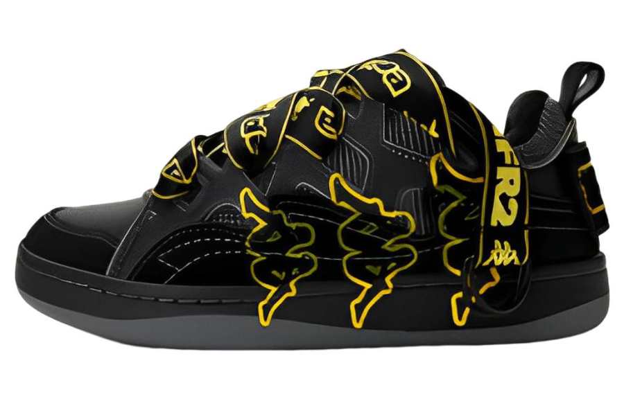 Kappa x FR2 Puffy Shoes Puffy Shoes Textile, Leather Slip Resistant Lightweight Low top Skateboard Shoes Unisex