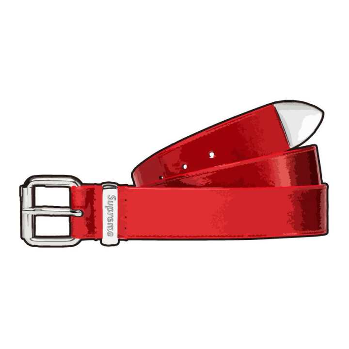 Supreme Supreme Sequins Ethenyl Leather Belts Unisex Red