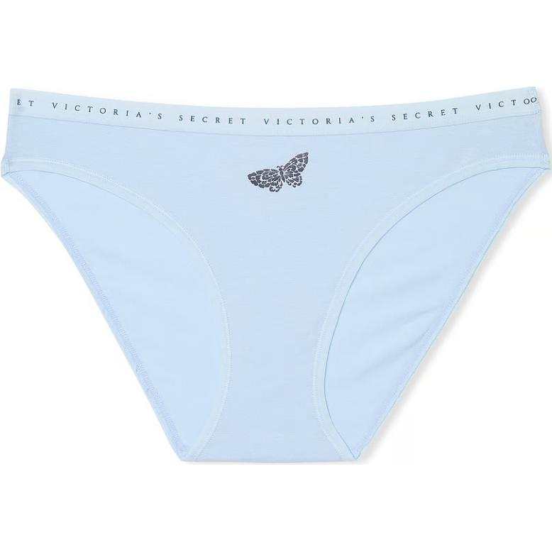 Victoria's Secret Stretch Cotton Lace Trim Bikini Panty/LBB Underpants Women's 1 Pack Blue