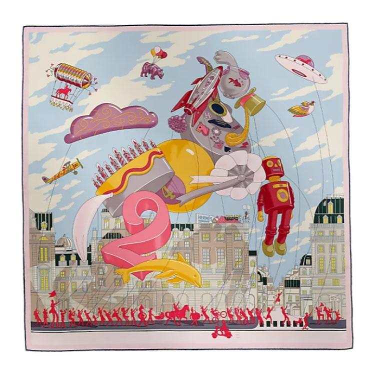 HERMES HERMES Silk Scarves Women's Pink