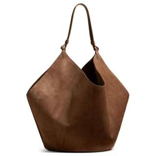 KHAITE Calf Suede Tote Bag, Shopping Bag, Shoulder Bag, Handbag Medium Women's Coffee Brown
