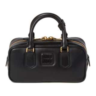 MIU MIU Arcadie Leather Handbag Women's Black