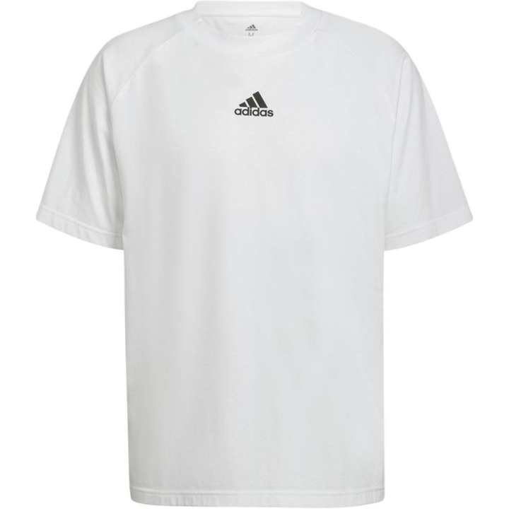 Adidas Adidas T Shirts Men's White Crew Neck Moderate Straight Fit