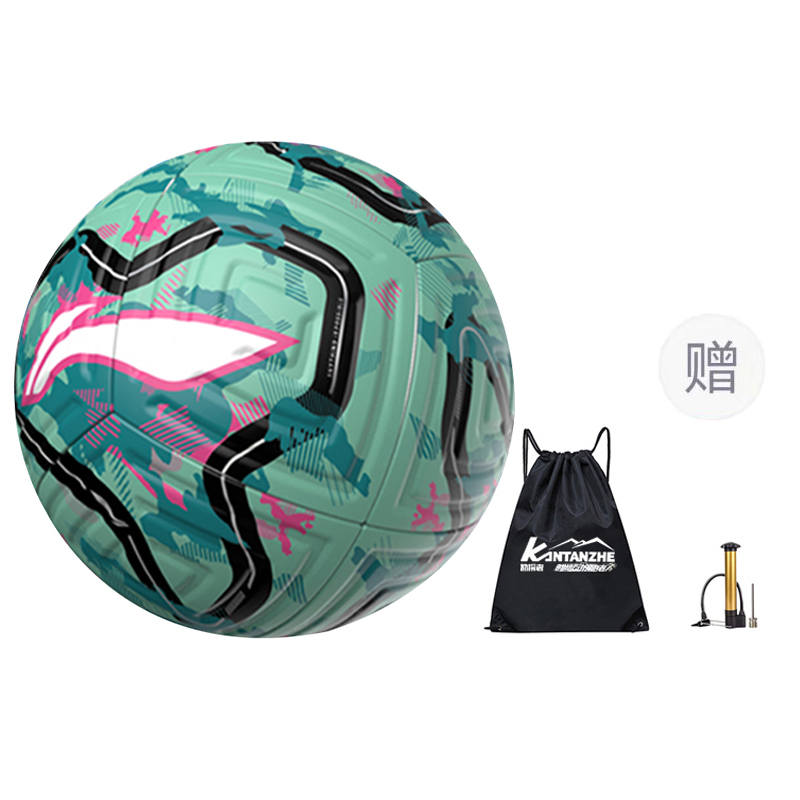 Li-Ning Li Ning Size 5 Soccer Ball TPU Seamless Thermal bonding Unisex Blue Green
