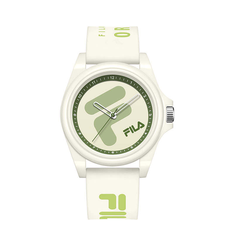 FILA Dreamy Castle Collection Monet Green Wrist Watches Quartz Movement Silicone Strap Beige Watch Dial Unisex