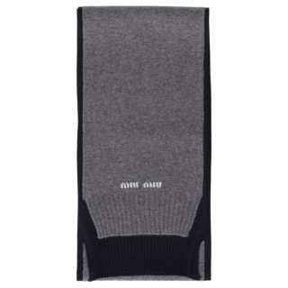 MIU MIU Cashmere Knit Scarves Men's Black