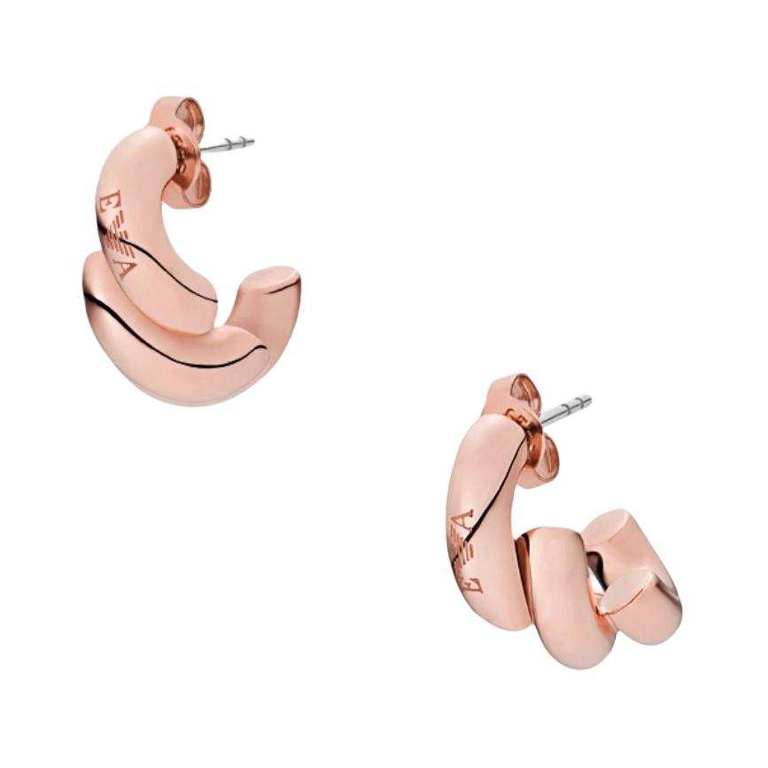 EMPORIO ARMANI Stainless Steel Earrings Women's Rose Gold