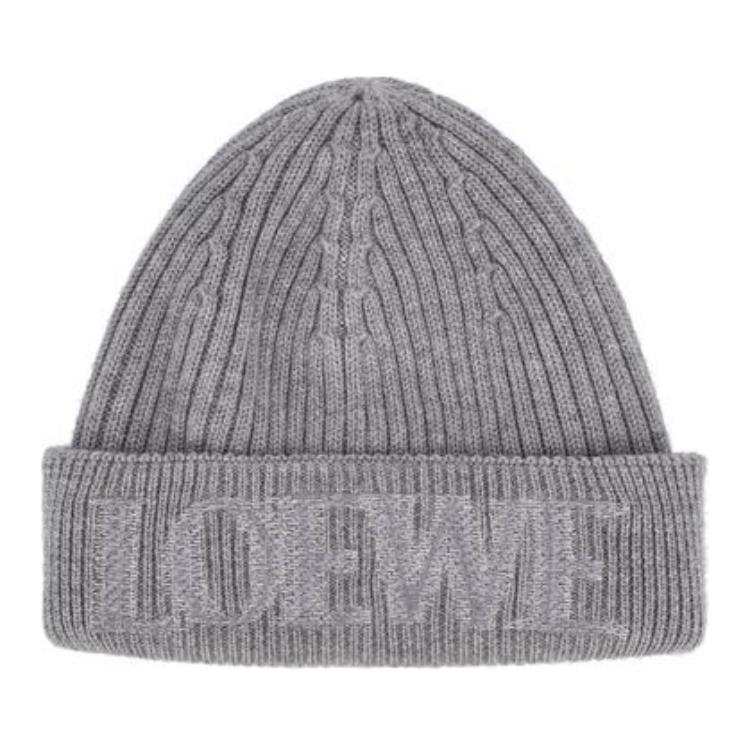 LOEWE LOEWE Logo Embroidered Ribbed Knit Beanie