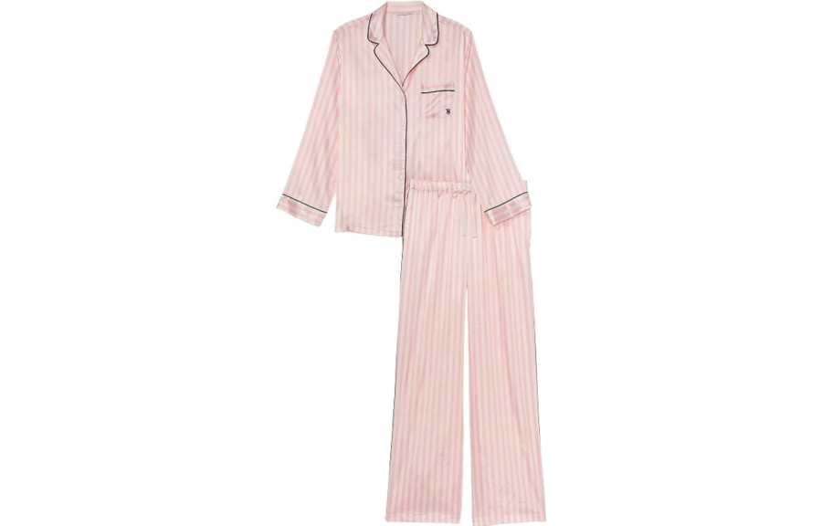 Victoria's Secret Pajama Set Women's Pink Stripes