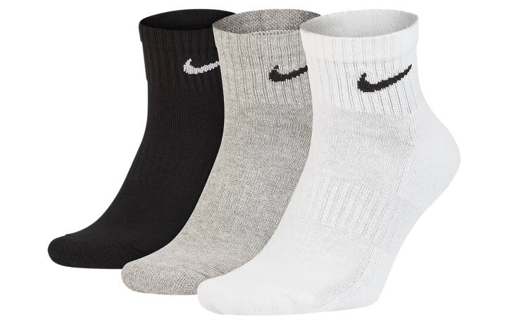 Nike Nike Ankle Socks Unisex 3 Pack Black White Gray Couple's