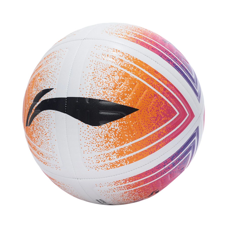Li-Ning Li Ning Size 5 Soccer Ball TPU Machine Stitched Soccer Ball Unisex White Orange