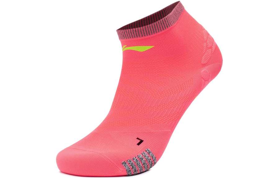 Li-Ning Li Ning Ankle Socks Unisex 1 Pack Fluorescent Begonia Red