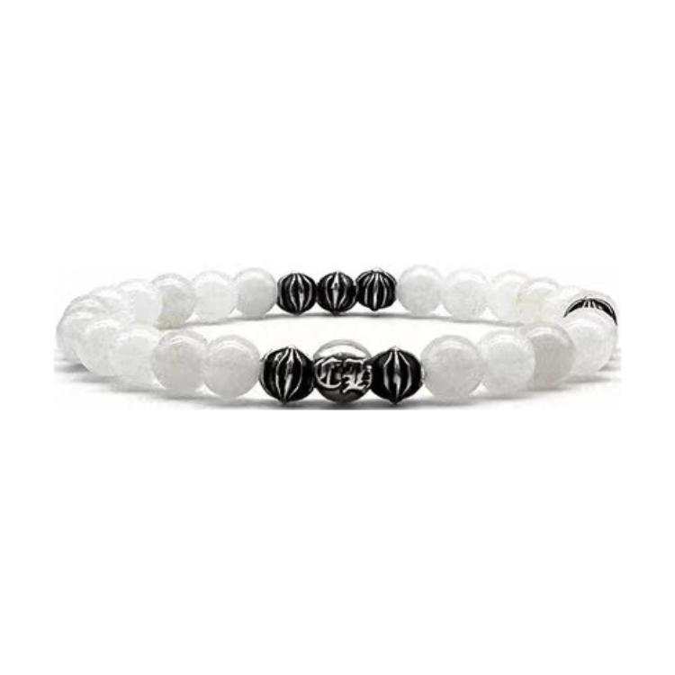 Chrome Hearts Chrome Hearts White Agate Beaded Bracelets Unisex Black White