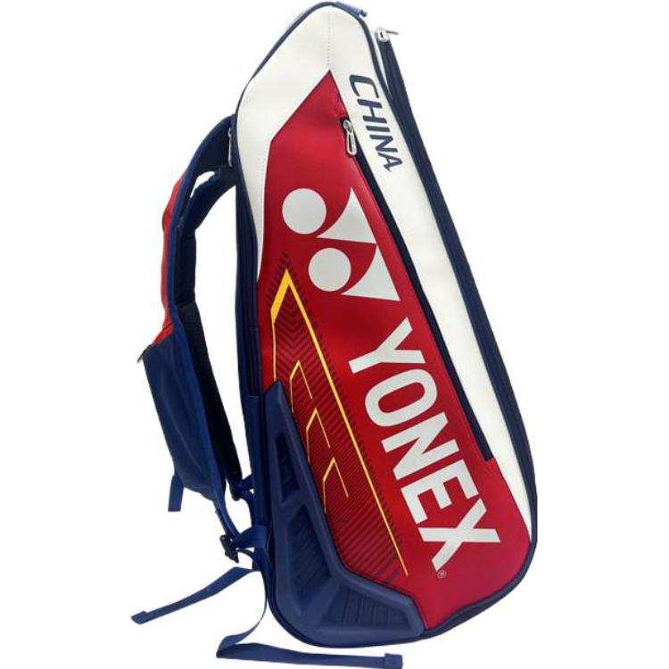 YONEX Synthetic Leather Gym Bag Unisex White Navy Blue