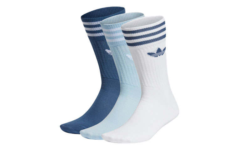 Adidas Originals Solid Crew Sock Knee High Socks Unisex 3 Pack