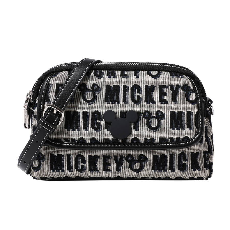 Disney Mickey Series Fabric Shoulder Bag, Crossbody Bag, Shoulder Bag Regular Women's Black