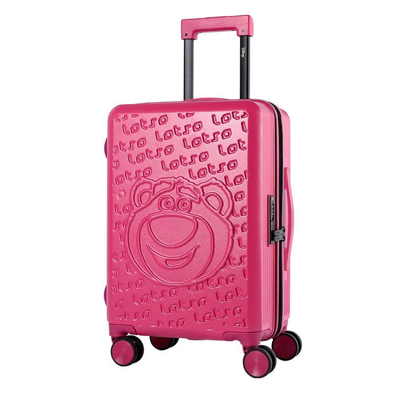 Disney Strawberry Bear Series ABS+PC Trolley Bag 20 Inch Women's Rose Red