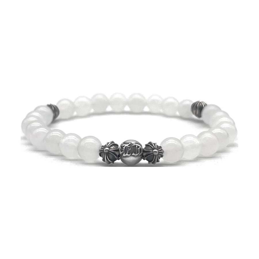 Chrome Hearts Chrome Hearts Agate Beaded Bracelets Unisex Gray White