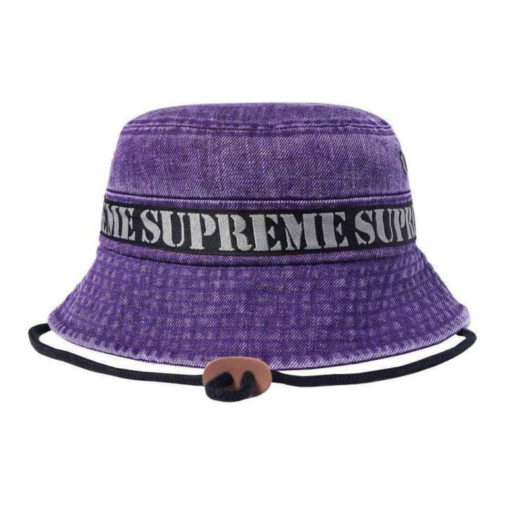 Supreme Supreme 100% Cotton Bucket Hats Unisex Purple