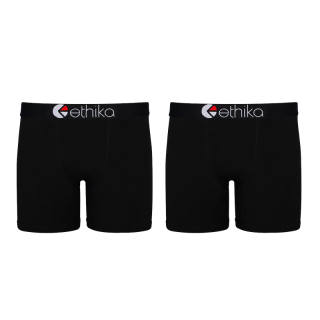 ETHIKA Boxer Briefs Men's 2 Pack Black