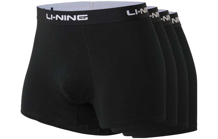 Li-Ning Li Ning Fitness Series Boxer Shorts Men's 4 Pack, Black
