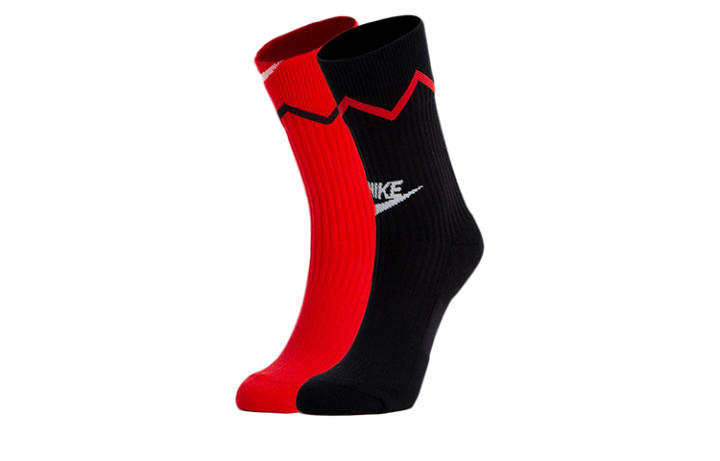 Nike Nike Basketball Socks Unisex 2 Pack Black Red