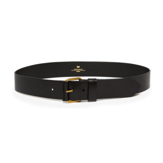 WEEKEND MaxMara Solid Color Styling, Pin Buckle Cow Leather Belts Women's Black Width 4.5CM