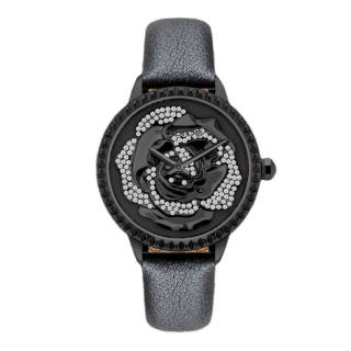 Police Wrist Watches Quartz Movement Leather Strap 32*38mm Black Dial Women's Watch 30m Water Resistant