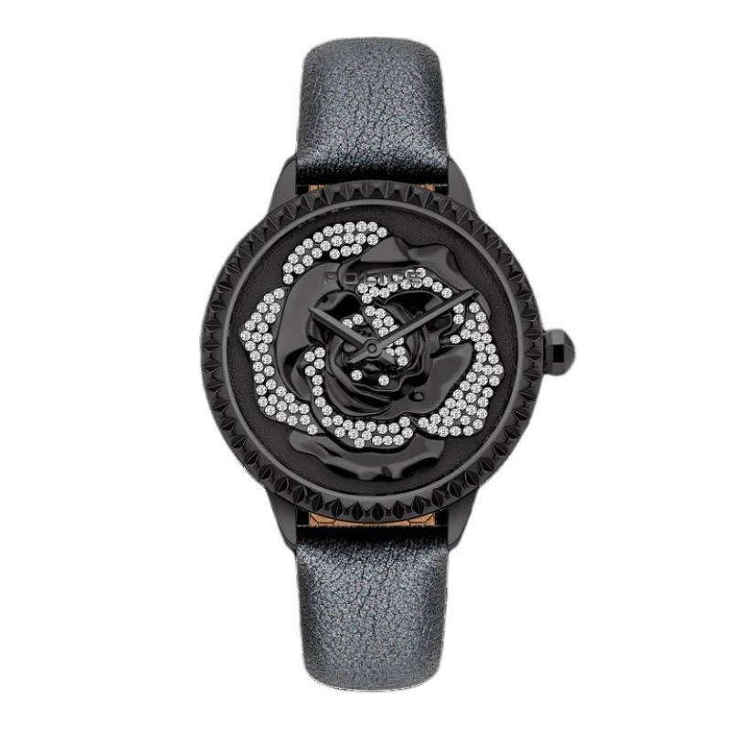 Police Wrist Watches Quartz Movement Leather Strap 32*38mm Black Dial Women's Watch 30m Water Resistant