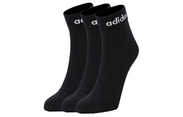 Adidas Neo Ankle Socks Unisex 3 Pack Black Couple's