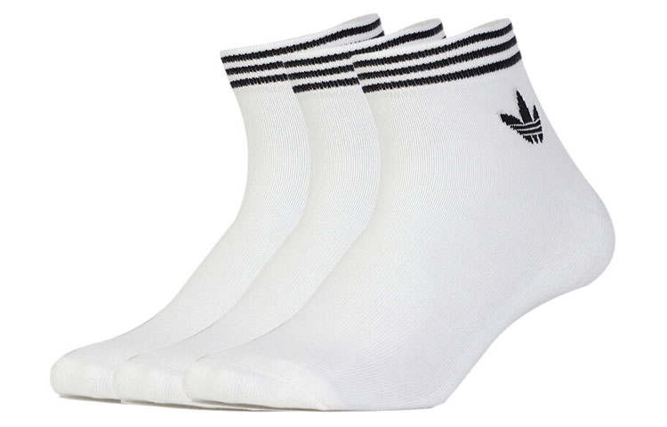 Adidas Originals Trefoil striped ankle socks (pack of three)