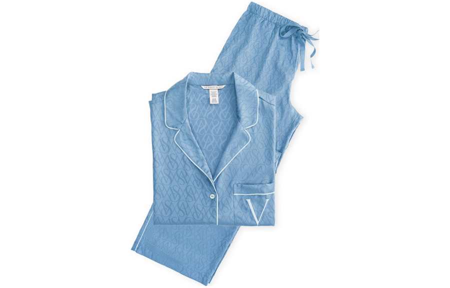 Victoria's Secret Pajama Set Women's Washed Denim Blue