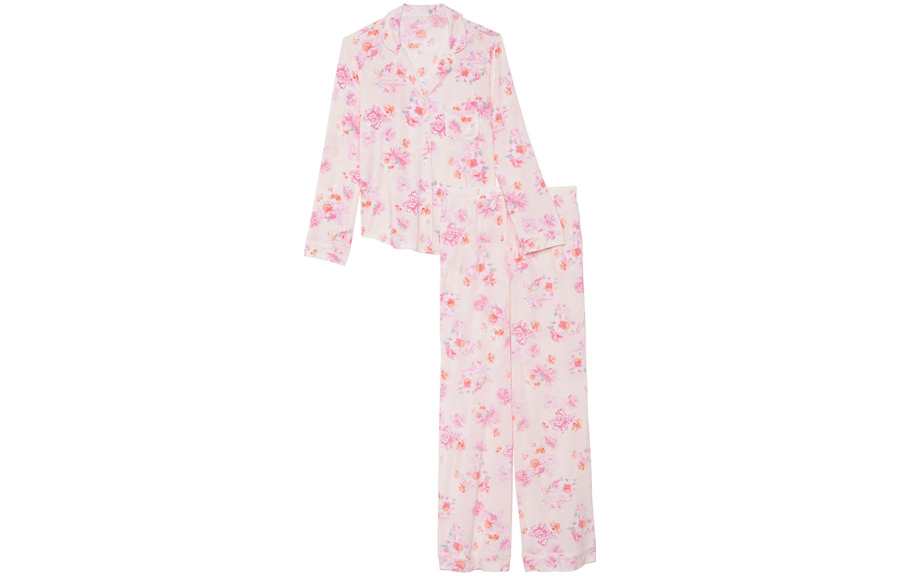 Victoria's Secret Modal Long Pajama Set Pajama Set Women's Light Pink Floral Print