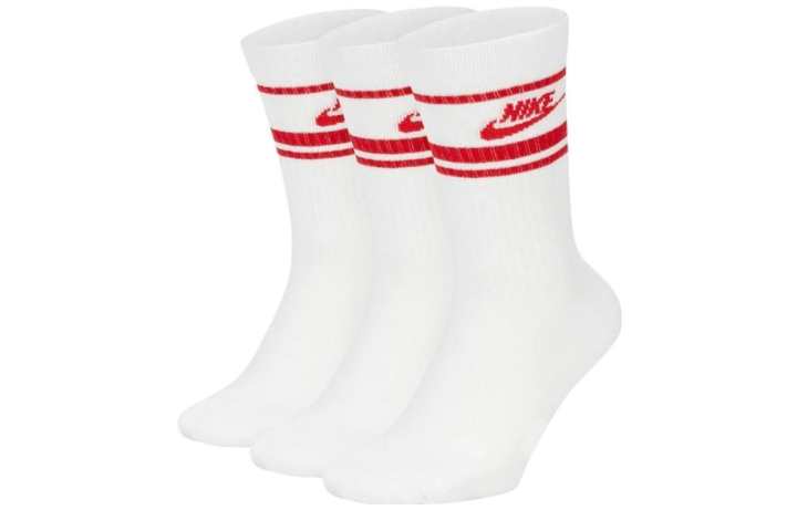Nike Nike Crew Socks Unisex 3 Pack Red White