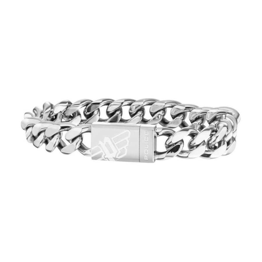 Police Stainless Steel Bracelets Men's Silver