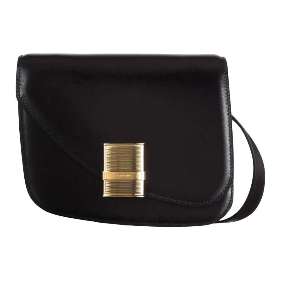 FERRAGAMO Leather Crossbody Bag, Shoulder Bag Women's Black & Red