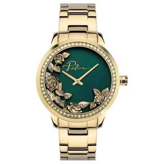 Police Wrist Watches Quartz Movement Stainless Steel Strap 34mm Green Dial Women's Watch Fashion Trend